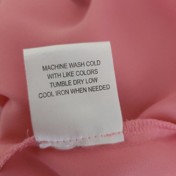 ModCloth Pink Sleeveless Blouse Split V Neck Workwear Women Medium - Picture 11 of 11